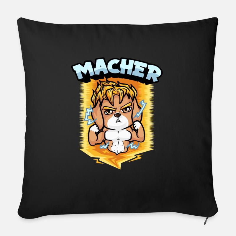 Wenn du ein Macher bist - Sofakissenbezug 45 x 45 cm - Schwarz