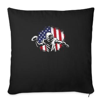 American Football Flag Patriotic Sports Football - Sofa pillowcase 17,3'' x 17,3'' (45 x 45 cm) - black - Front