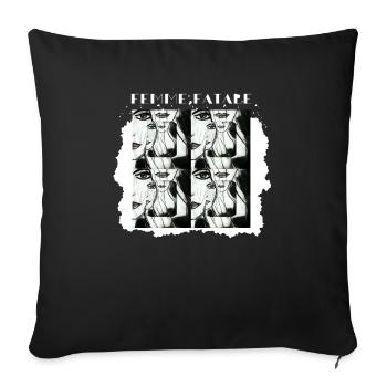 Femme fatale, a black and white painting - Housse de coussin décorative 45 x 45 cm - noir - Devant