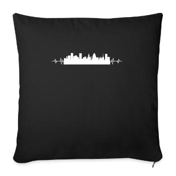 Baltimore Herzschlag Puls Skyline - Sofakissenbezug 45 x 45 cm - Schwarz - Vorne