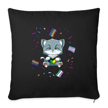 LGBTQ Progressiv Stolzes Herz - Transgender - Sofakissenbezug 45 x 45 cm - Schwarz - Vorne