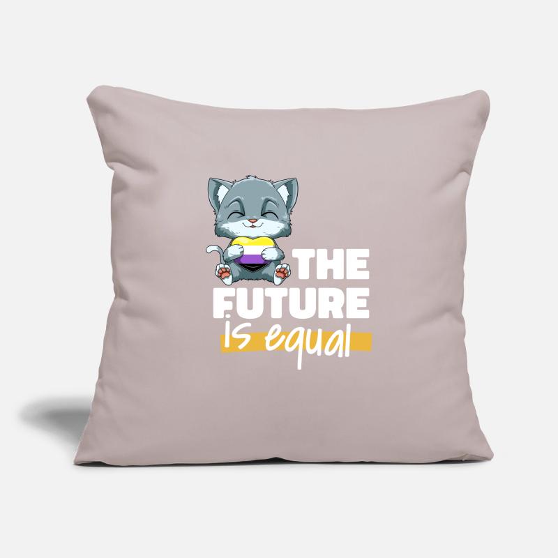Kawaii Nonbinary Stolz Katze - Non Binary Herz Sofakissenbezug 45 x 45 cm
