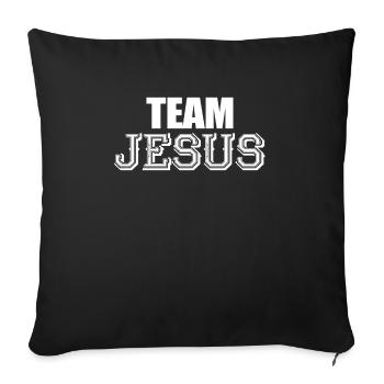 Équipe Jésus Religion chrétienne Christ Jésus - Housse de coussin décorative 45 x 45 cm - noir - Devant