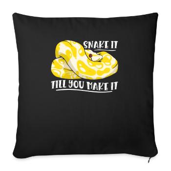 Banana Ball Python Snake It Till You Make It - Sofa pillowcase 17,3'' x 17,3'' (45 x 45 cm) - black - Front