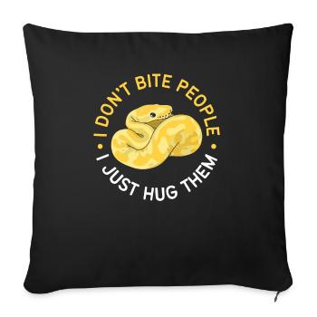 Banana Ball Python I Don't Bite I Hug Only - Sofa pillowcase 17,3'' x 17,3'' (45 x 45 cm) - black - Front
