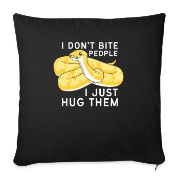 Banana Ball Python I Don't Bite I Hug Only - Sofa pillowcase 17,3'' x 17,3'' (45 x 45 cm) - black - Front