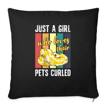Banana Ball Python Just A Girl Who Loves Their - Sofakissenbezug 45 x 45 cm - Schwarz - Vorne