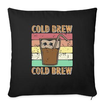 Awesome COLD BREW Retro Vintage Designs T-Shirt - Sofakissenbezug 45 x 45 cm - Schwarz - Vorne