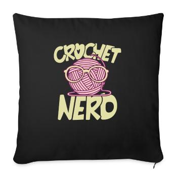 Crochet Nerd - Sofa pillowcase 17,3'' x 17,3'' (45 x 45 cm) - black - Front