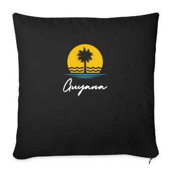 Guyana Summer Palms Holiday Travel Souvenir - Sofa pillowcase 17,3'' x 17,3'' (45 x 45 cm) - black - Front