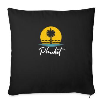 Phuket Summer Palms Holiday Travel Souvenir - Sofa pillowcase 17,3'' x 17,3'' (45 x 45 cm) - black - Front