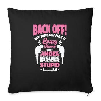 Macaw Parrot Mom Pet Tropical Zoo Animal Bird - Sofa pillowcase 17,3'' x 17,3'' (45 x 45 cm) - black - Front