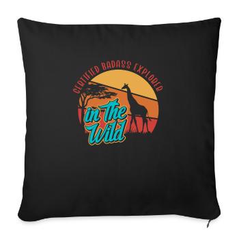Safari Wildlife Certified Explorer In The Wild - Sofa pillowcase 17,3'' x 17,3'' (45 x 45 cm) - black - Front