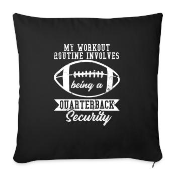 Routine d’entraînement de sécurité des quarts de football - Housse de coussin décorative 45 x 45 cm - noir - Devant