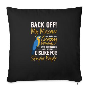 Macaw Parrot Mom Pet Tropical Zoo Animal Bird - Sofa pillowcase 17,3'' x 17,3'' (45 x 45 cm) - black - Front
