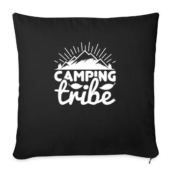 Camping Stamm Chemise de randonnée - Housse de coussin décorative 45 x 45 cm - noir - Devant