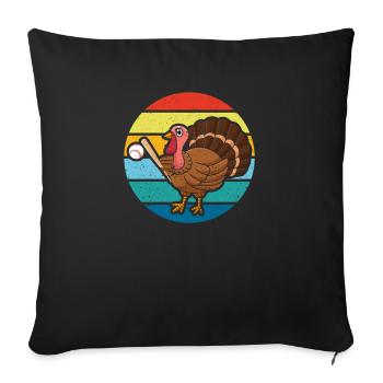 Turkey Day Baseball Thanksgiving Sports Autumn Autumn - Sofa pillowcase 17,3'' x 17,3'' (45 x 45 cm) - black - Front