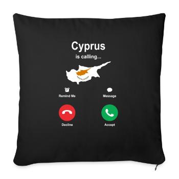 Cyprus - Sofa pillowcase 17,3'' x 17,3'' (45 x 45 cm) - black - Front
