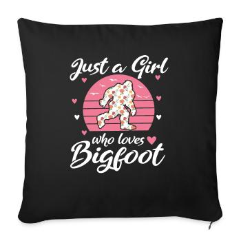 Nur Ein Mädchen, Das Bigfoot Sasquatch Liebt - Sofakissenbezug 45 x 45 cm - Schwarz - Vorne