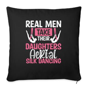 Dancer Real Men take their Aerial Silk Dancing - Sofa pillowcase 17,3'' x 17,3'' (45 x 45 cm) - black - Front