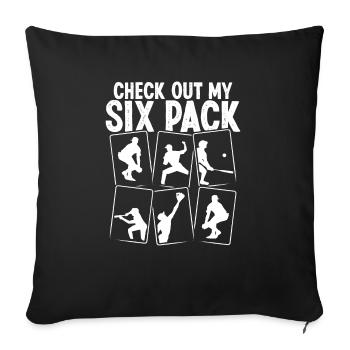 Cartes de sport Découvrez mon collecteur de cartes Six Pack - Housse de coussin décorative 45 x 45 cm - noir - Devant