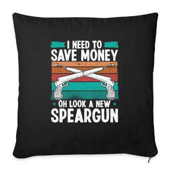 Spearfisher Besoin d’argent Apnée Apnée Plongeur - Housse de coussin décorative 45 x 45 cm - noir - Devant