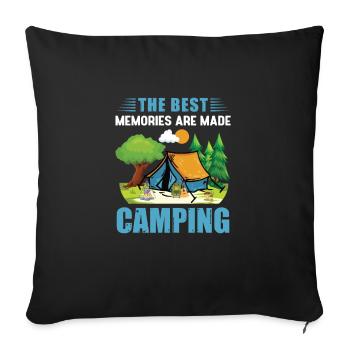 Camping Camping Tent Caravan glampin - Sofa pillowcase 17,3'' x 17,3'' (45 x 45 cm) - black - Front