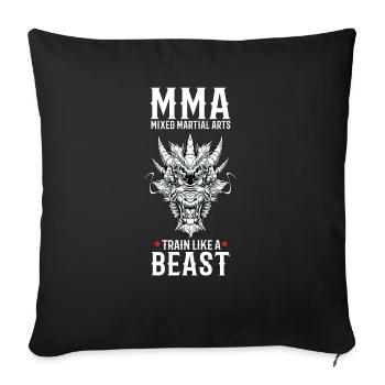 MMA Dragon Head - Käfigkämpfer Freies Kämpfen - Sofakissenbezug 45 x 45 cm - Schwarz - Vorne