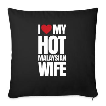 Malaisie - Housse de coussin décorative 45 x 45 cm - noir - Devant