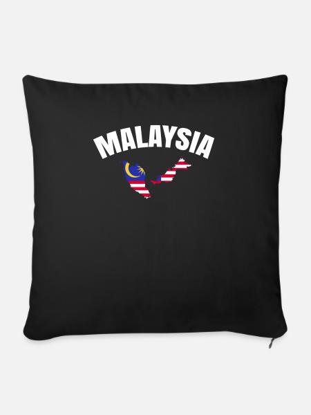 Malaysia - Sofakissenbezug 45 x 45 cm - Schwarz