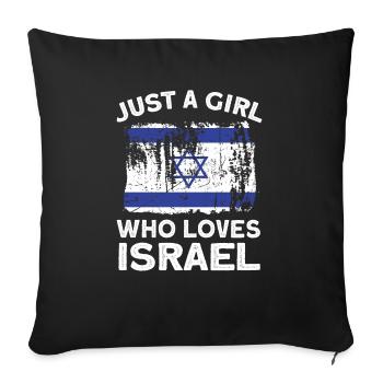 Israel - Sofa pillowcase 17,3'' x 17,3'' (45 x 45 cm) - black - Front