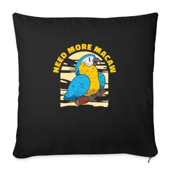 Macaw Parrot Lover Nature Zoo Animal Pet - Sofa pillowcase 17,3'' x 17,3'' (45 x 45 cm) - black - Front