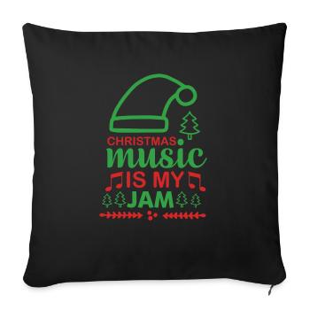 La musique de Noël est ma jam - Housse de coussin décorative 45 x 45 cm - noir - Devant