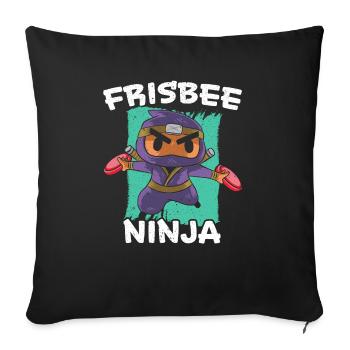 Ultimate Frisbee Ninja Lover Flying Disc Sport - Housse de coussin décorative 45 x 45 cm - noir - Devant