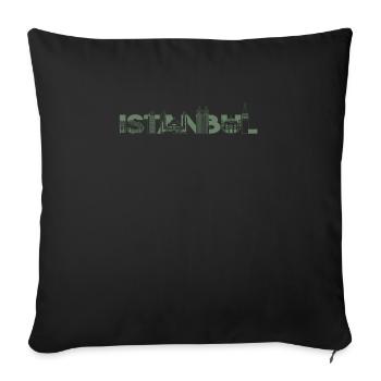 Chemise Istanbul Skyline - Housse de coussin décorative 45 x 45 cm - noir - Devant