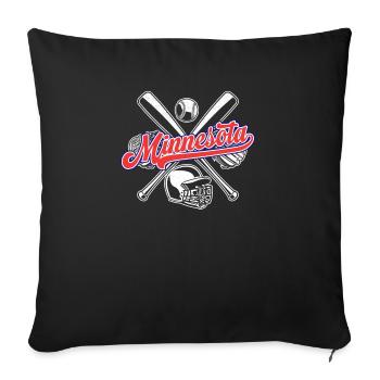 Baseball vintage minnesota baseball en détresse - Housse de coussin décorative 45 x 45 cm - noir - Devant