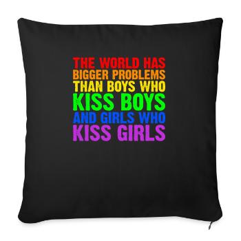 Le monde a de plus gros problèmes que les personnes LGBTQ+ - Housse de coussin décorative 45 x 45 cm - noir - Devant