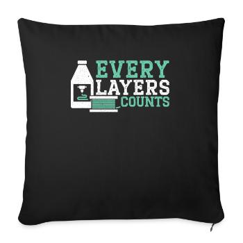 Every Layers Counts 3D Printing Nozzle 3D Printer - Sofa pillowcase 17,3'' x 17,3'' (45 x 45 cm) - black - Front