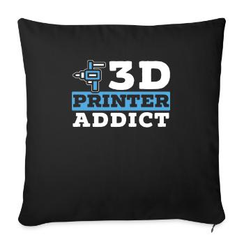3D Printer Addict 3D Printing Nozzle Retractment - Sofa pillowcase 17,3'' x 17,3'' (45 x 45 cm) - black - Front