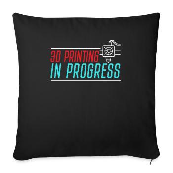 3D Printing In Progress Nozzle 3D Printer - Sofa pillowcase 17,3'' x 17,3'' (45 x 45 cm) - black - Front