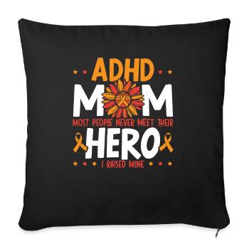 TDAH Maman Sensibilisation au TDAH Embrasser la neurodiversité - Housse de coussin décorative 45 x 45 cm - noir - Devant