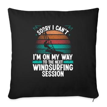 Planche à voile Désolé je ne peux pas vent Drôle WindsurferWind - Housse de coussin décorative 45 x 45 cm - noir - Devant