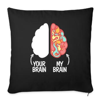 Votre cerveau Mon cerveau embrasse la neurodiversité TDAH - Housse de coussin décorative 45 x 45 cm - noir - Devant