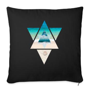 Triangle de la mer soleil d’été - Housse de coussin décorative 45 x 45 cm - noir - Devant