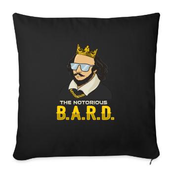 William Shakespeare with crown - Sofa pillowcase 17,3'' x 17,3'' (45 x 45 cm) - black - Front
