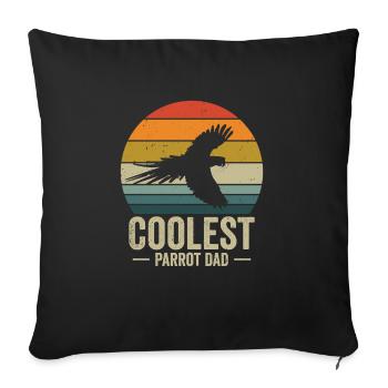 Macaw Cool Parrot Dad Pet Zoo Animal Birdwatcher - Sofa pillowcase 17,3'' x 17,3'' (45 x 45 cm) - black - Front