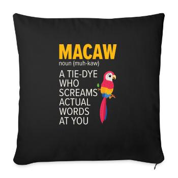 Macaw Parrot Bird Zoo Animal Birdwatcher Pet - Sofa pillowcase 17,3'' x 17,3'' (45 x 45 cm) - black - Front