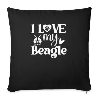 Ich liebe meinen Beagle - Sofakissenbezug 45 x 45 cm - Schwarz - Vorne