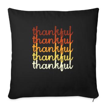 Mignon Grateful Retro Vintage Food Thanksgiving - Housse de coussin décorative 45 x 45 cm - noir - Devant