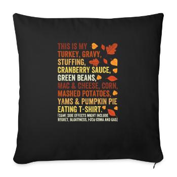 Turkey Gravy Green Beans Pumpkin Pie - Sofa pillowcase 17,3'' x 17,3'' (45 x 45 cm) - black - Front